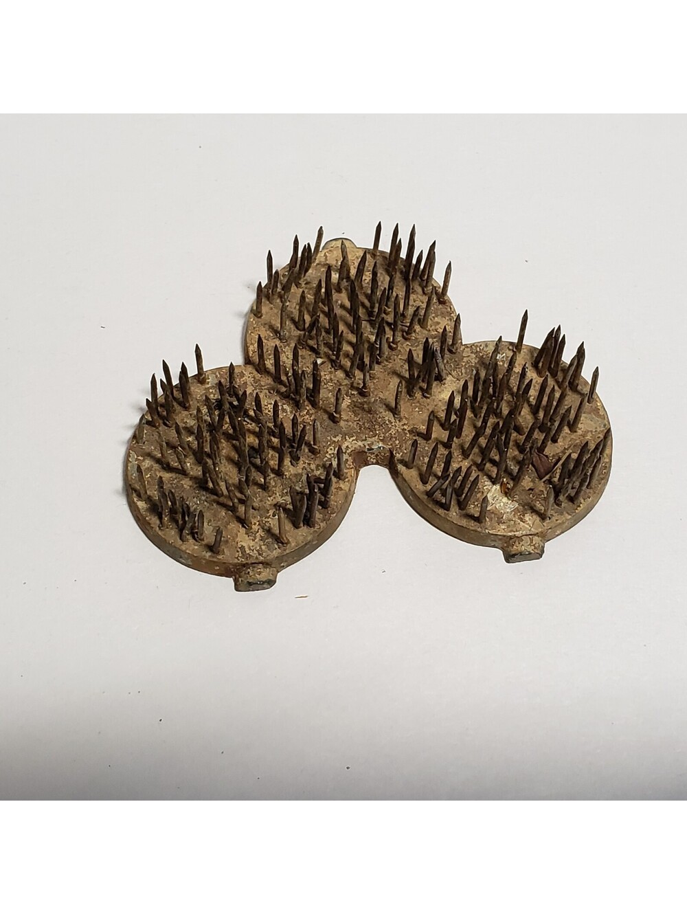 Vintage Metal Flower Frog Spikes Clover Leaf Shape Shamrock
